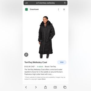 EUC (worn once) TemTeq Equestrian winter riding jacket